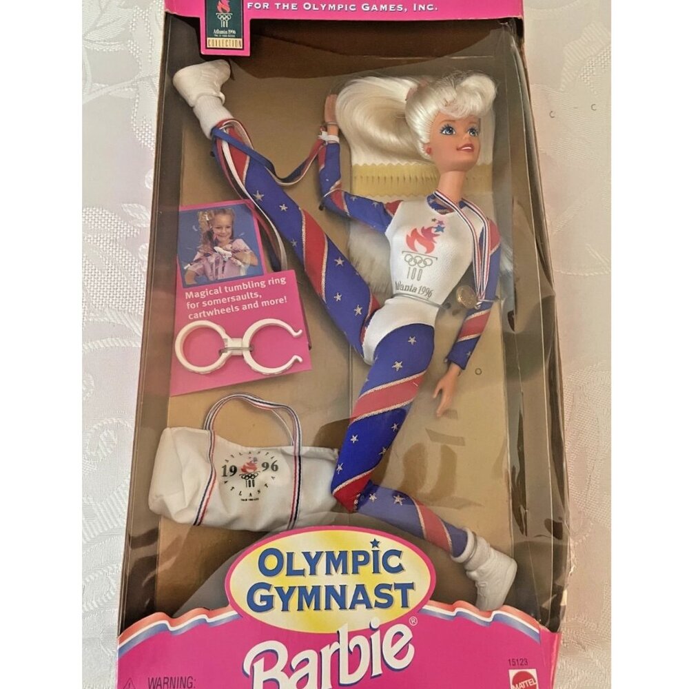 Barbie Olympic Gymnast Doll Atlanta 1995 Mattel 15123 Damaged box